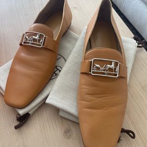 Hermes Time Goat Leather Loafer Natural (tan) 38